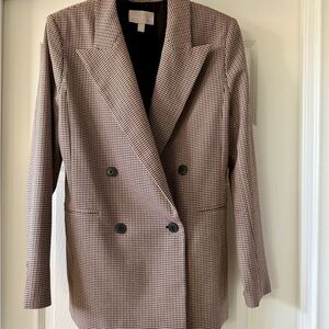 Chelsea28 Black and Cream Checkered Blazer